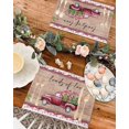 thumbnail image 4 of Easter Placemats Set of 4, Truck Tulip Wood Grain Placemat for Dining Table Decorations, Loads of Love Place Mats, Spring Table Mats for Kitchen Dinner Seasonal Holiday Party Decor, 4 of 6