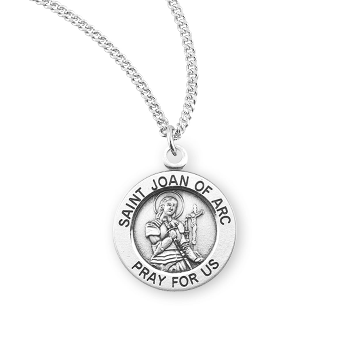 20mm Solid Sterling Silver St Saint Christopher Pendant Chain 18" Necklace 