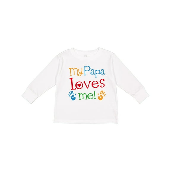 Inktastic My Papa Loves Me Gift Boys or Girls Long Sleeve Toddler T-Shirt