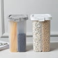 thumbnail image 1 of Recipiente Hermético Transparente para Cereales, 2,3 L, Cuatro Compartimentos, Mantiene La Comida Fresca, Ahorra Espacio, Organizador Versátil, Gris, Polipropileno, Taza Medidora., 1 of 7