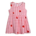 thumbnail image 1 of Robe d'Été Sans Manches à Volants Imprimé Fraise pour Filles Tout-Petits pour Activités Extérieures, 1 of 7