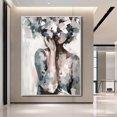 thumbnail image 2 of Girl abstract 100% handmade oil painting, minimalist room art, living room wall decoration, office wall decoration,61*46cm (24*18) inches,stretched + black frame, 2 of 5