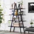 thumbnail image 1 of Tribesigns 4-Tier Bookshelf, A-Shaped Bookcase 4 Shelves Industrial Ladder Shelf Open Display Shelves Book Storage Organizer for Living Room, Home Office, 1 of 7