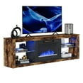 Bestier Fireplace TV Stand with LED Lights for TVs up to 75",Rustic