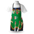 thumbnail image 4 of Poker Apron, Cartoon Style Illustration of Gambling Game with Chips and Playing Cards, Unisex Kitchen Bib with Adjustable Neck for Cooking Gardening, Adult Size, Dark Grey Forest Green, by Ambesonne, 4 of 4