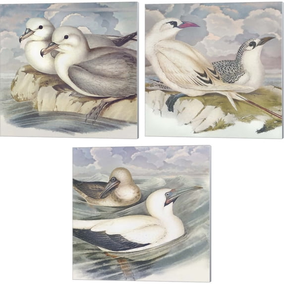 Great Art Now Surf & Sand by Steve Hunziker 3 Piece Canvas Art Set Each 14"W x 14"H