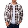 Taqqpue Men Long Sleeve Shirt Casual Plaid Button Down Blouse Shirt Fall Loose Fit Plus Size Shacket Outwear with Pockets for Men