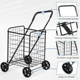 thumbnail image 2 of IRONMAX Grocery Shopping Cart, Foldable Heavy Duty Utility Cart w/Large Wheels for Easy Installation and Removal, Lightweight Trolley Cart for Grocery Laundry Luggage, 2 of 7