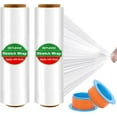 thumbnail image 1 of Pellicule Extensible, Rouleau de Pellicule Rétractable 18 Pouces x 2000 Pieds, Film Extensible Calibre 80, Film Extensible pour Pellicule de Palette, Pellicule Plastique pour Emballage de Palette Expédition Déménagement (2 Pcs), 1 of 7