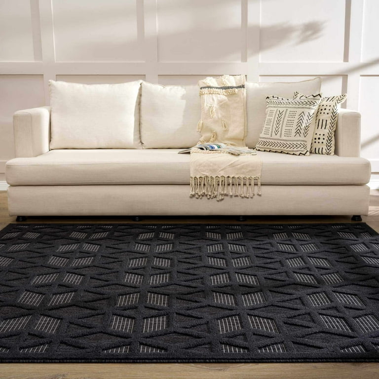 Hauteloom Nuri Black Outdoor Rug - 7'10 x 10' Rectangle