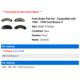 thumbnail image 2 of Front Brake Pad Set - Compatible with 1984 - 1990 Ford Bronco II 1985 1986 1987 1988 1989, 2 of 2