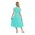 thumbnail image 2 of Zaldita Kids Flower Girl Chiffon Wedding Dress Cap Sleeve Ruched Junior Bridesmaid Dresses Turquoise 16, 2 of 7