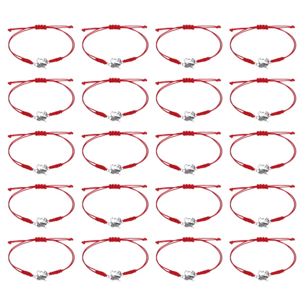 Regalos para Animadoras Uxcell, 20 Pcs Pulsera de Animación, Pulsera con Encanto, Roja
