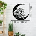 thumbnail image 4 of Moon Flower Metal Wall Art Decor Half Moon Wall Decor Moon Floral Sculpture Wall Hanging Flower Appearance Wall Art Sign Family Art for Home Decor Bedroom Living Room Office, 4 of 7