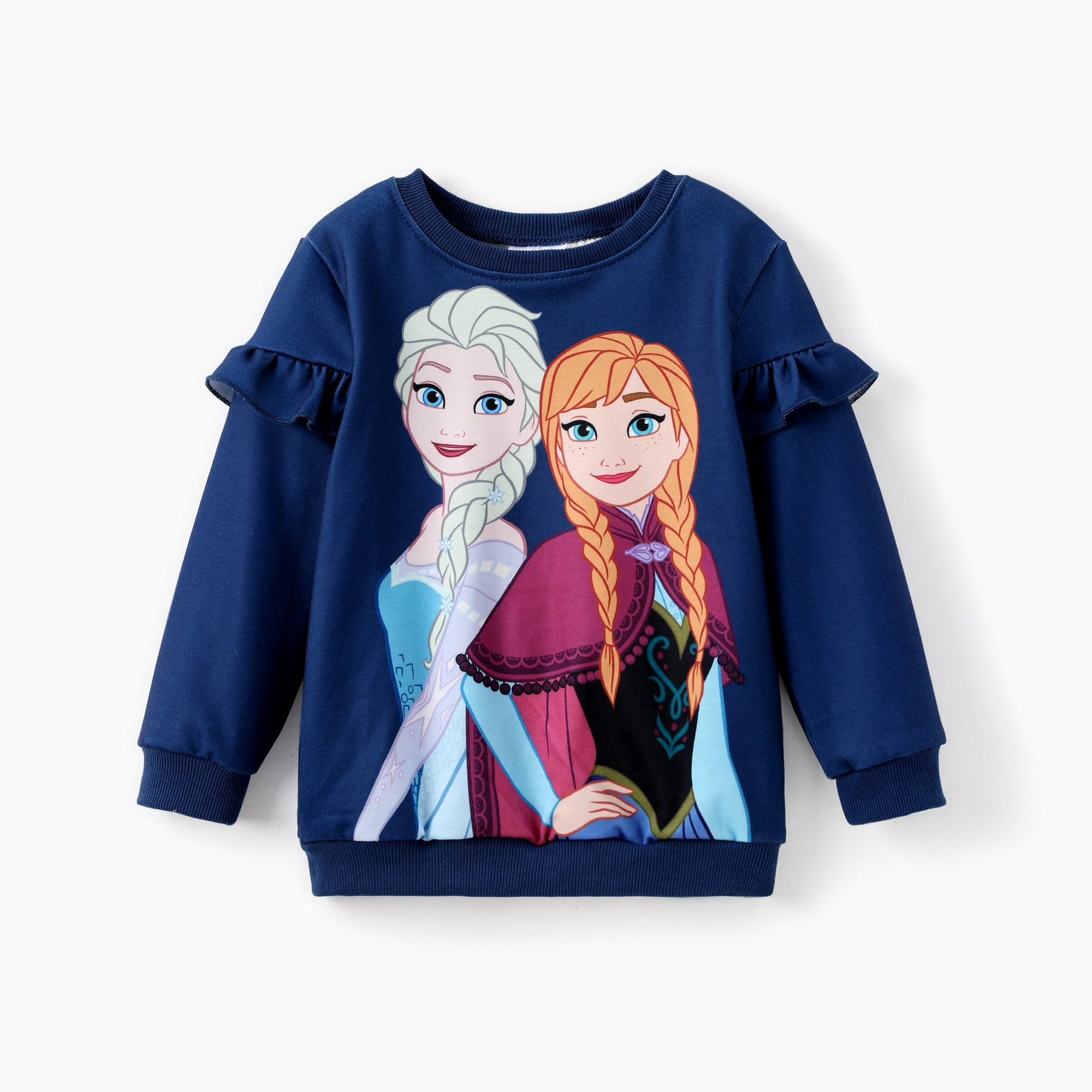 Disney Frozen Toddler Girls 2pcs Elsa Anna Floral Flutter Sleeve Sweatshirt with Leggings 2 Pieces Outfit Sets Sizes 2-6