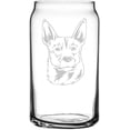 thumbnail image 1 of Australian Stumpy Tail Cattle Dog Themed Etched All Purpose 16oz Libbey Can Glass, 1 of 1