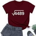 thumbnail image 4 of Women Summer Tops Short Sleeved Shirt Casual Printed Short Sleeve Round-Neck Blouse T-Shirts Top, 4 of 6