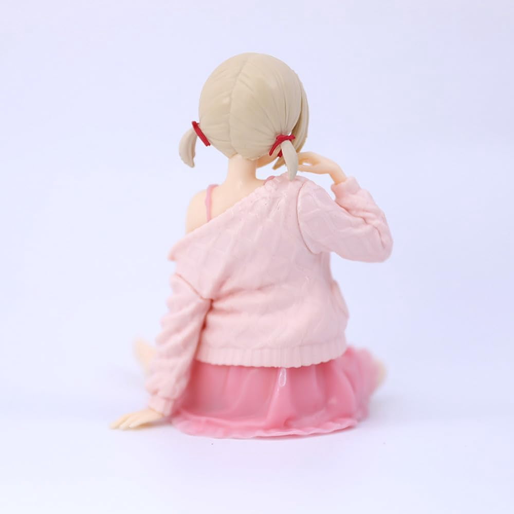 Kisaragi Chisato Figure Pink sleepwear Sitting Kisaragi Chisato Anime Figures 12cm/4.7inch Handmade PVC Statues Collectible Souvenirs Gifts