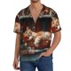 thumbnail image 1 of Fotbe Cat Asleep Among Flowers Camisa Estampada de Manga Corta para Hombre, Casual de Verano, Estilo Playero, Sin Arrugas-3X-Large, 1 of 5