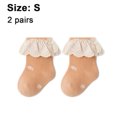 thumbnail image 2 of Calcetines de encaje para niña Laklulu, 2 pares, con volantes, para vestido de princesa, 2 of 6