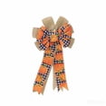 thumbnail image 2 of BSJJY 19.7" Style A Pumpkin Bow, Multi-Layer Orange Ribbon with Plaid Design, Voluminous and Eye-Catching, Great for Wreaths, Doors, Fences, or Holiday Gift Toppers, 2 of 6