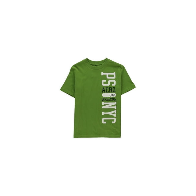 Aeropostale Boys NYC Puff Paint camiseta gráfica, verde, XS (7)