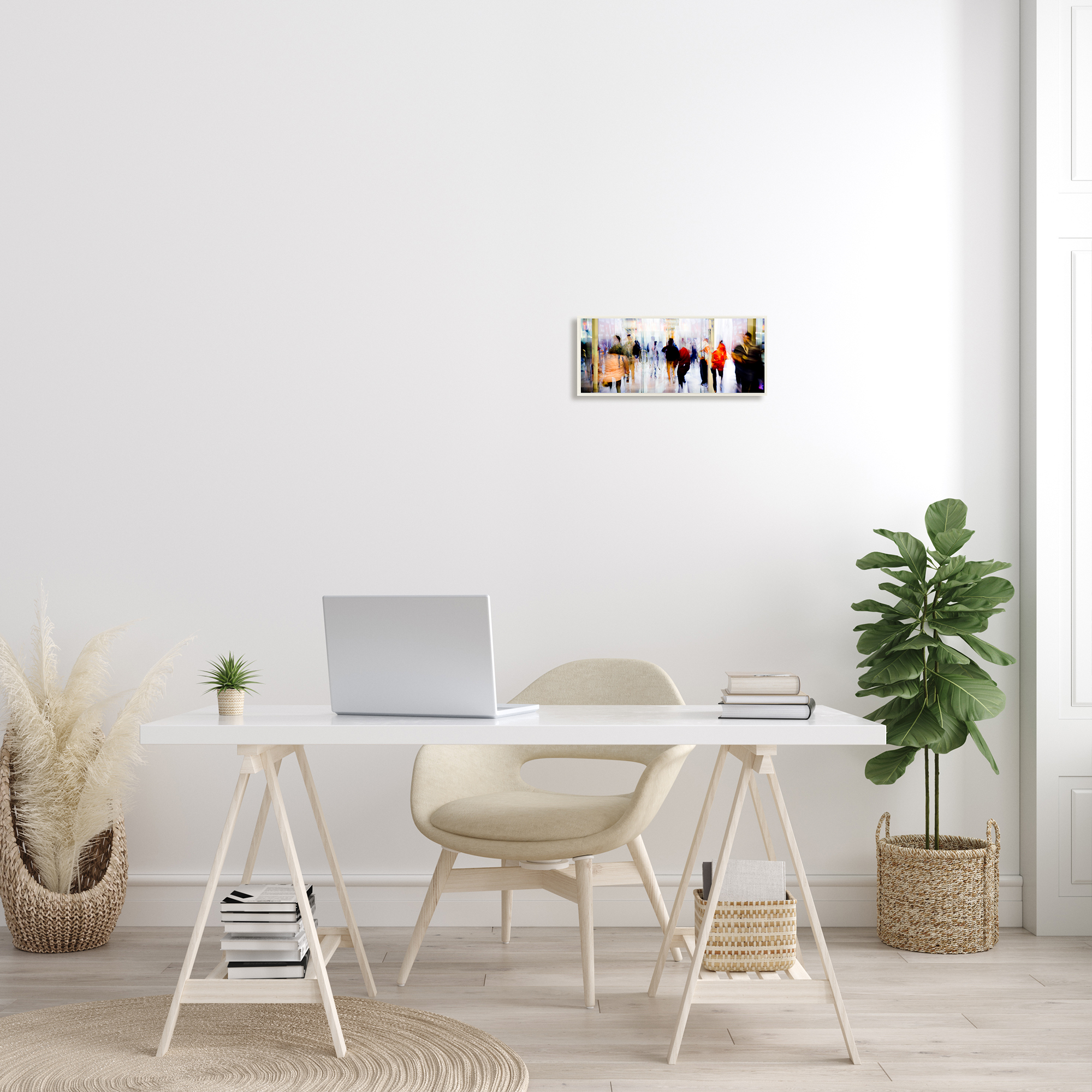 Stupell Industries Modern Industrial Crowd Abstract Long Exposure Abstract Photography Unframed Art Print Wall Art, 7 x 17