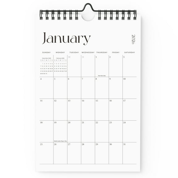 Cabbrix Mini Calendar 2026 Wall Calendar, Vertical 6 x 9 inch Small Calendar