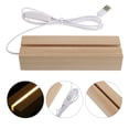 thumbnail image 4 of Miangastore 1pc Wood Board Luminous Stand Wooden Lighting Light Base Household Light Base, 4 of 8