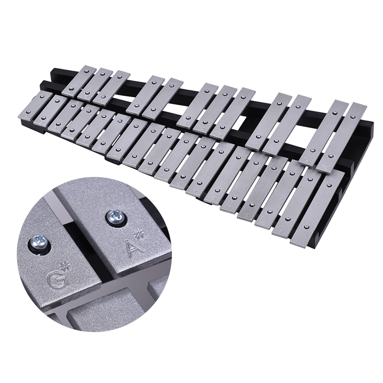 Dcenta 30 Note Foldable Glockenspiel Xylophone with Wood Base, 2 Mallets, Carrying Bag, Professional Percussion Instrument for Adults Kids