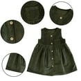 thumbnail image 4 of Esaierr Girls Fall Winter Corduroy Sleeveless Dress Solid Color Casual Party Dress Buttons Warm Vest Skirt Clothes for Toddler Kids 1-6 Years, 4 of 9