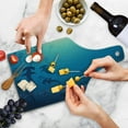 thumbnail image 4 of Sea Animals Cutting Board, Hammerhead Shark Scan Ocean Dangerous Predator Wild Nature Illustration, Decorative Tempered Glass Cutting and Serving Board, Wine Bottle Shape, Navy Blue, by Ambesonne, 4 of 5