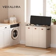thumbnail image 2 of Cesto de ropa Vexalora 185L, 3 secciones con tapa y 3 bolsas, color beige, 2 of 7