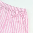 thumbnail image 6 of LEKWK 2-Piece Pajama Set for Girls Silky Satin Striped Long Sleeve Button-Down Top Matching Long Pants Soft Breathable Sleepwear Homewear Outfits, 6 of 7