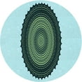 thumbnail image 1 of Ahgly Company Machine Washable Indoor Round Transitional Light Aquamarine Green Area Rugs, 7' Round, 1 of 7