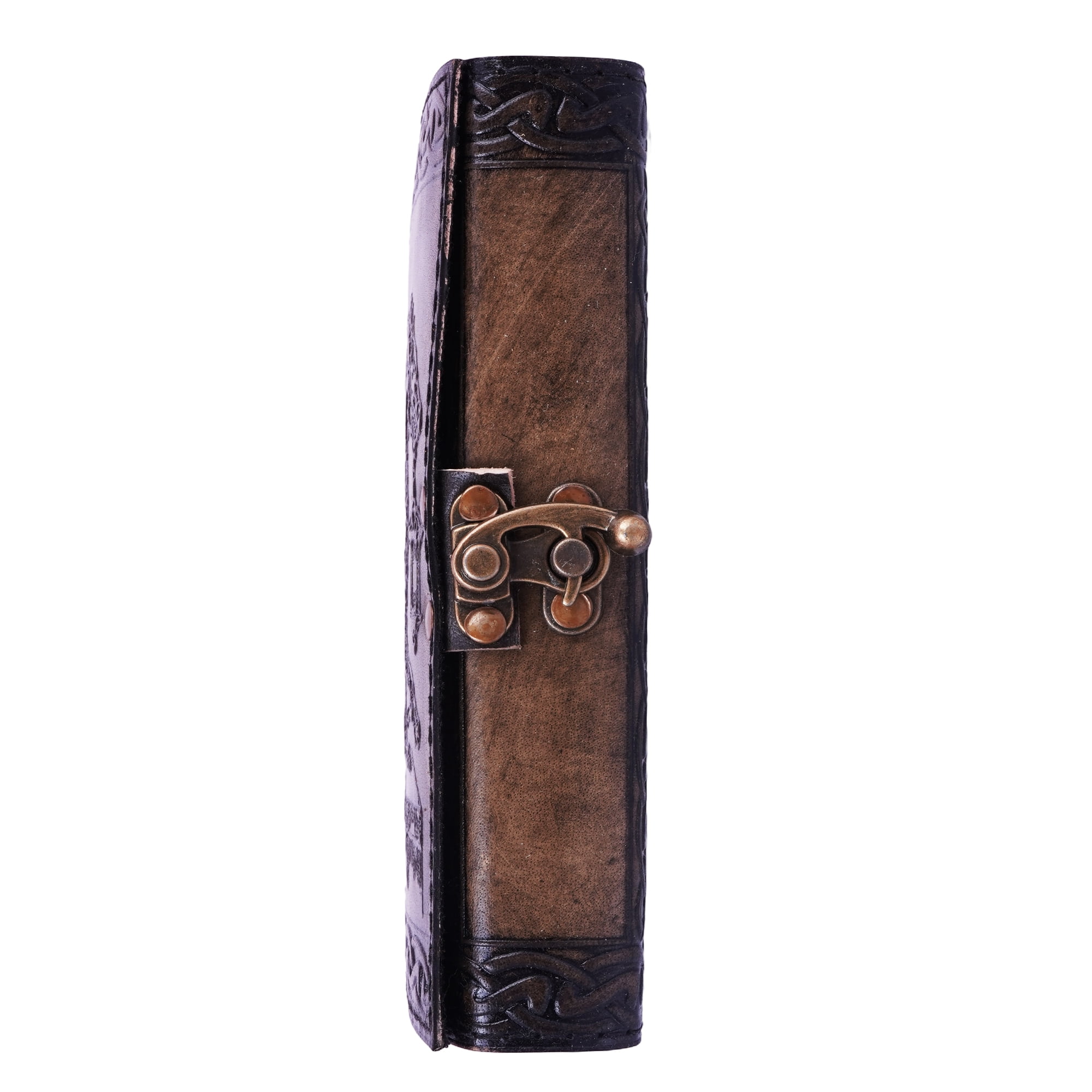 Dragon Holding Lantern Embossed Leather Journal – 5 x 7 Inch Handmade Vintage Notebook for Writing, Sketching & Travel