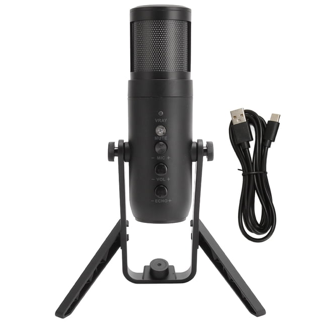 Micrófono USB Bling Bling para Juegos con Reducción de ruido cardioide para PC con luz RGB