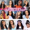 thumbnail image 6 of Headband Wig Human Hair Deep Wave None Lace Front Wig Human Hair Machine Made Wigs Glueless Curly Hair Headband Half Wigs for Black Women Human Hair Natural Color, 6 of 7