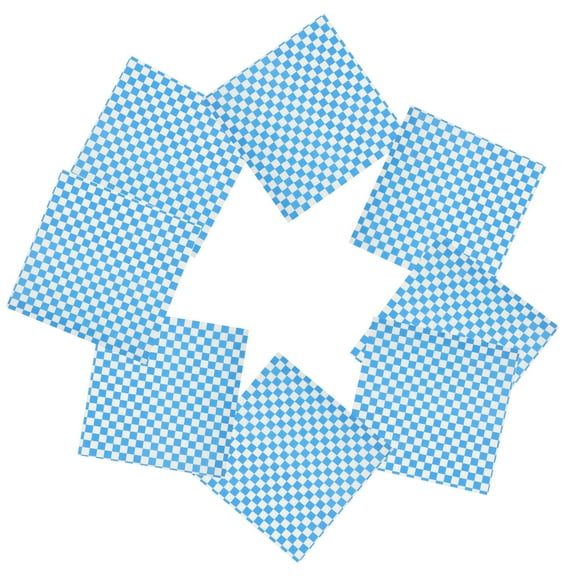 WHAMVOX 50 Sheets Blue Greaseproof Food Basket Paper Liners for Cake Decoration and Sandwich Wrapping