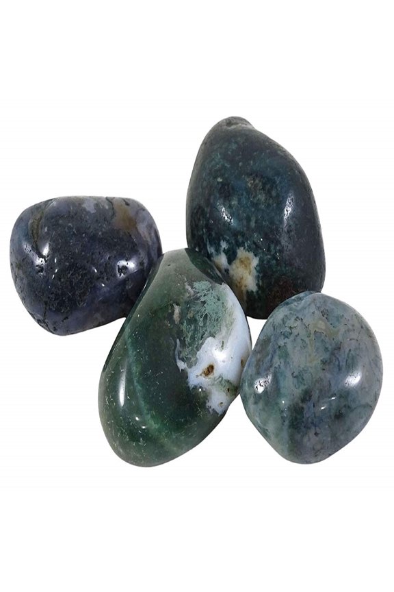 Natural Moss Agate Pack Of 4 Pieces Tumbled Reiki Healing Stones