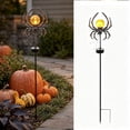 thumbnail image 2 of Halloween Solar Garden Stake Light,Metal Waterproof Spider Shape Stake with Lantern for Outdoor Yard Lawn Holiday Decor, 2 of 6