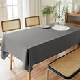 thumbnail image 6 of Parojati Textured Linen Tablecloth Rectangle 52×70 inch Waterproof Wrinkle-Free Stain Resistant Table Cloth Wipeable Spill-Proof Linen Dining Table Cover,Dark Grey, 6 of 9