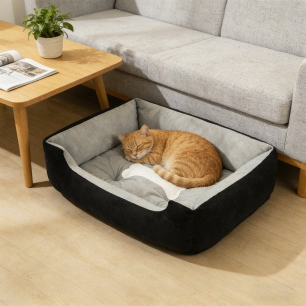 Cama para gatos Cama para mascotas Un nido suave y multifuncional de doble capa con peluches y esponjosos Adecuado para gatos y perros Cama para mascotas