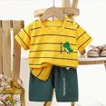 thumbnail image 4 of Kaprioy Toddler Baby Boy Clothes for Boys Cute Summer Short Sleeve T Shirt Tops Shorts Clothes Sets Baby Boy Outfits, 4 of 4