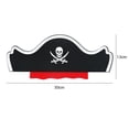 thumbnail image 1 of Sombrero de fieltro de pirata para niños, gorra de capitán pirata de terror, calavera de cumpleaños, utilería para fiesta de disfraces de Halloween, 1/3/6 piezas, 1 of 4