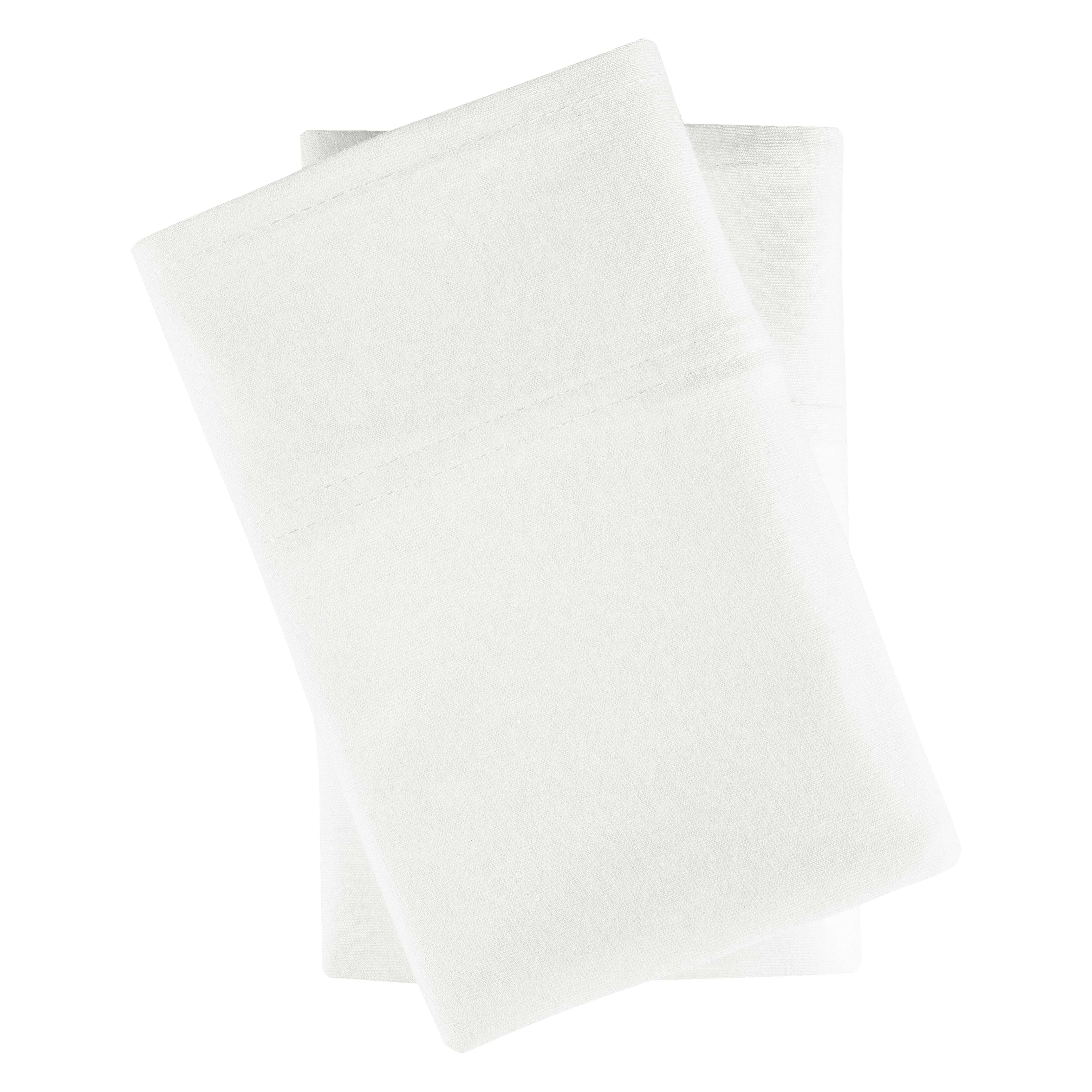 Mainstays Extra Soft Jersey Pillowcase Set, King, Arctic White, 2 Pieces