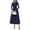 Navy Blue, variant on PRETTYGARDEN Women's Long Sleeve Midi Sweater Dress Fall Crewneck Knit A Line Pleated Wedding Guest Winter Dresses