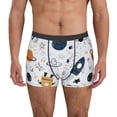 thumbnail image 1 of Lukts Cartoon Planets Pattern Men's Underwear Covered Waistband Boxer Briefs-Medium, 1 of 5