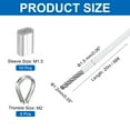 thumbnail image 2 of Uxcell 66FT Stainless Steel Cable Railing Kit, 1/16" Vinyl Coated 7x7 Strand Wire Rope with Loop Sleeves and Thimbles White, 2 of 7