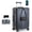 Black, variant on 20 inch Carry on Luggage,Zipperless Aluminum Frame ABS+PC Hard Shell Luggage,with Cup Holder & Charger,TSA Lock for Business and Weekend Travel,Black